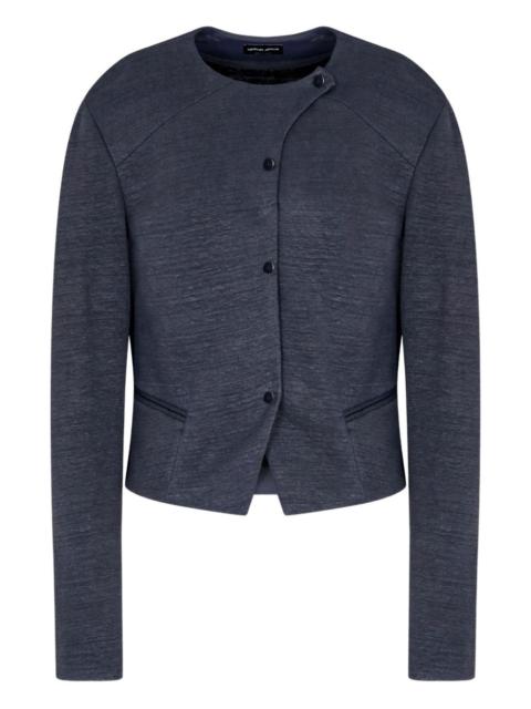 crew-neckline cropped jacket