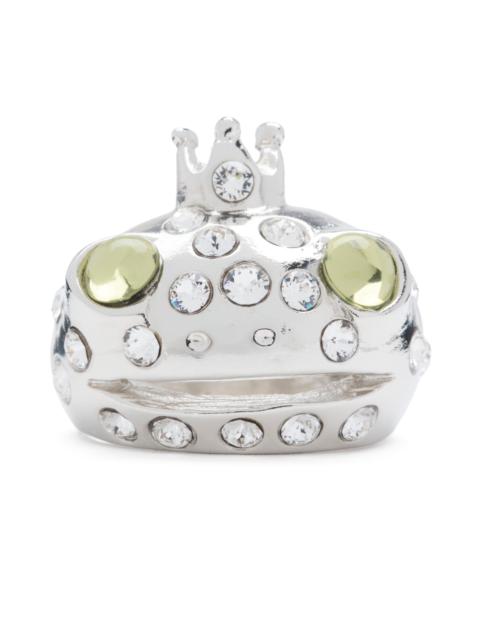 SILVER LIME FRECKLES FROG PRINCE RING