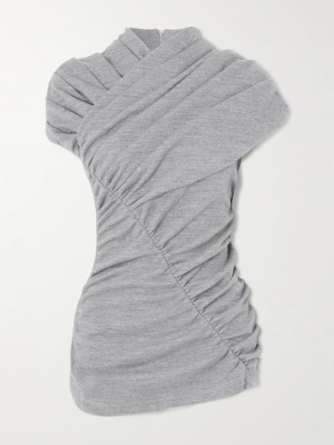 Ruched Wool-blend Top