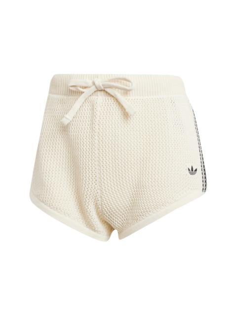 adidas Women's Premium Crochet Sprinter Shorts Wonder White