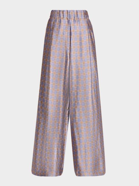 Pila Check Wide-Leg Pants