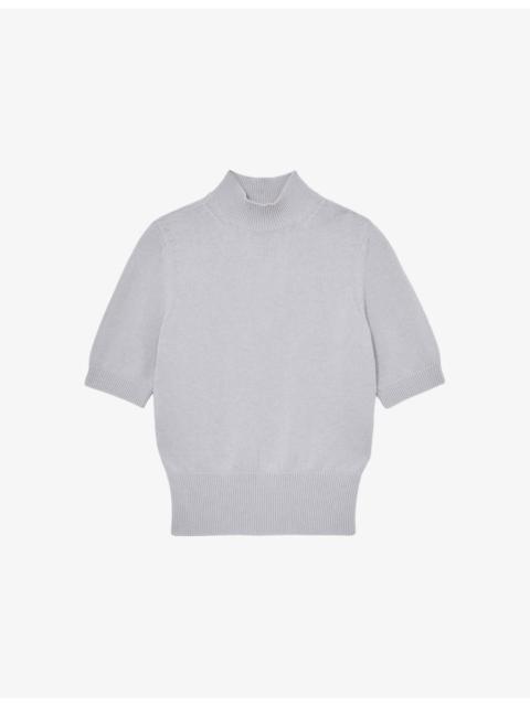 Aria Funnel-Neck Cotton and Wool-Blend Jumper