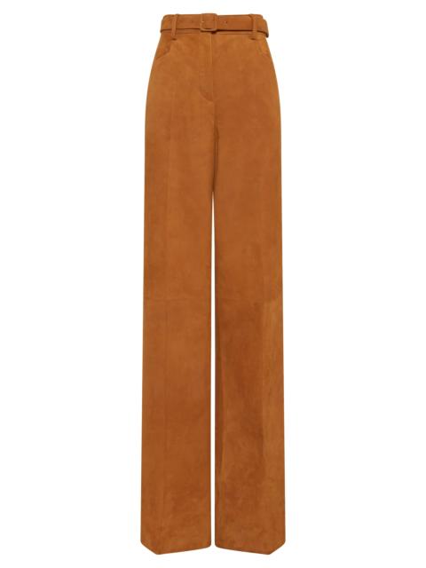 Norman Wide-leg Pant in Cashew Suede