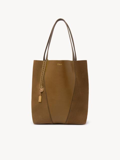 CHLOÉ SPIN TOTE BAG IN GRAINED & SUEDE LEATHER