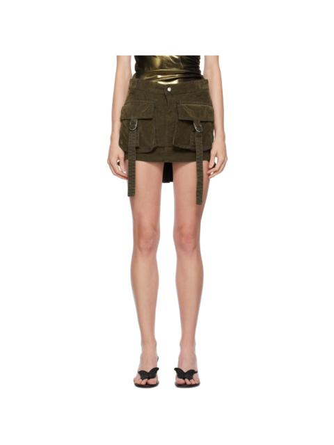 Khaki Low-Rise Miniskirt