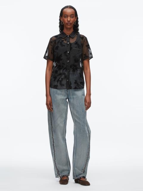 Flocked Organza SS Shirt