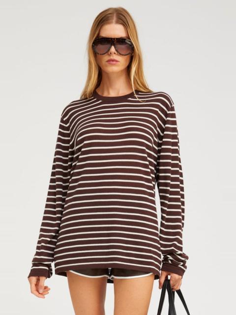 AMERICANO STRIPE CASHMERE LONG SLEEVE TEE