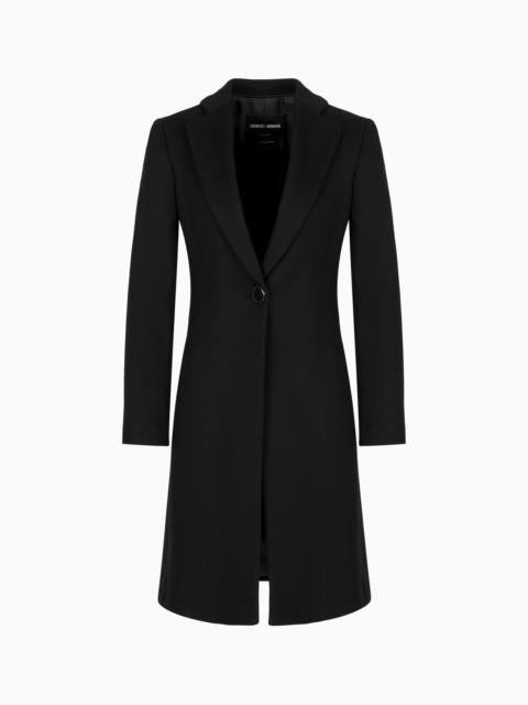 Pure cashmere single-breasted coat