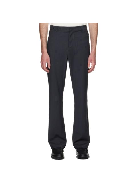 Gray Serge Straight-Leg Trousers