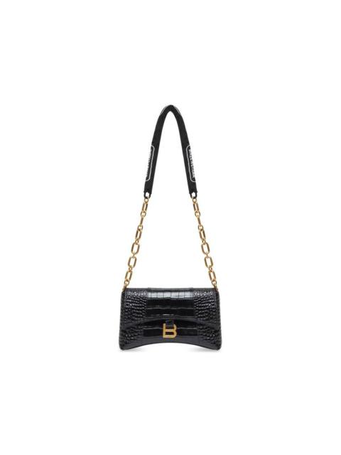 Women's Downtown Xs Shoulder Bag Crocodile Embossed in Black