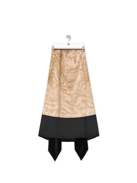 Trompe l'oeil skirt in velvet