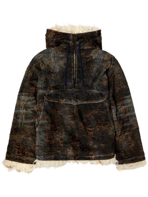 D-ARAK-FSF coated jacquard denim anorak