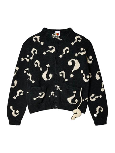 Sky High Farm Workwear Question Mark Hand-Knit Cardigan Black