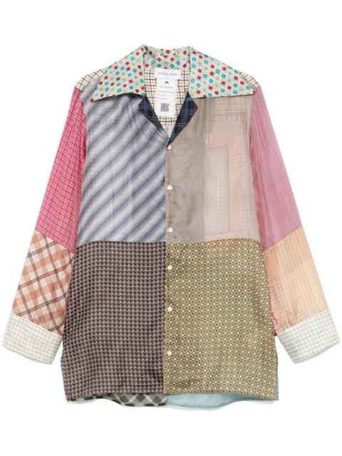 Regenerated silk-scarves shirt