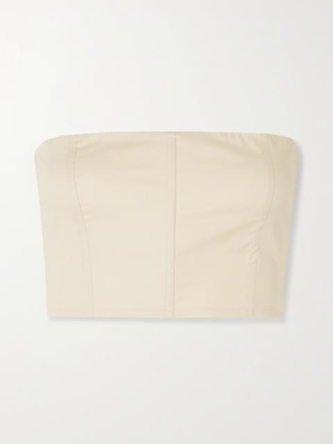 Hilde Strapless Cropped Cotton-poplin Bustier Top