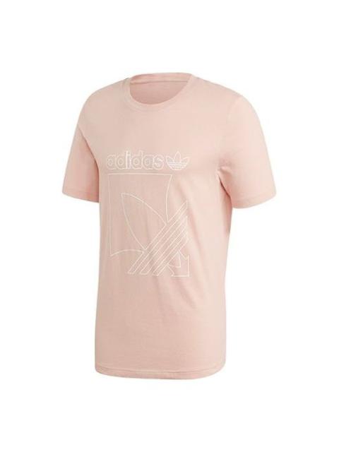 adidas originals Sprt 3s Tee Logo Printing Sports Short Sleeve Pink GD5835