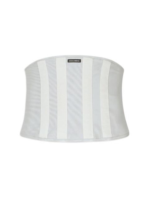 logo-patch striped belt