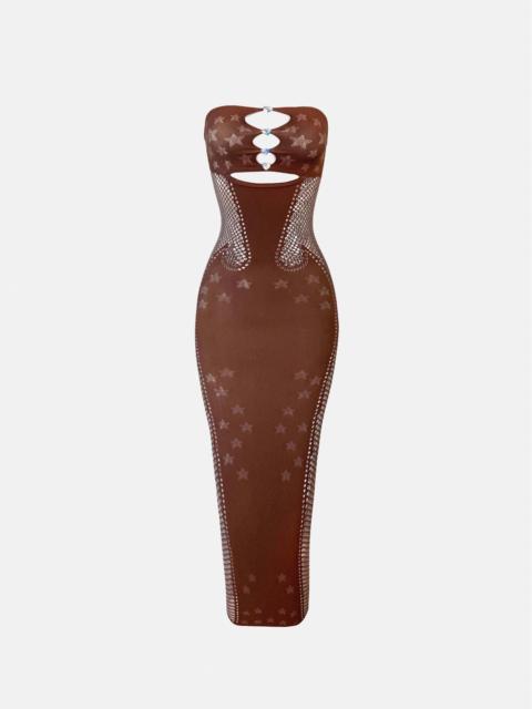 ROXIE DRESS OLD MONEY BROWN