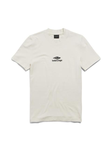 Women's 3b Sports Icon Fitted Crewneck T-shirt in Chalky White