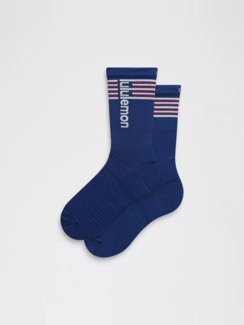 Unisex Power Stride Crew Socks *Stripe
