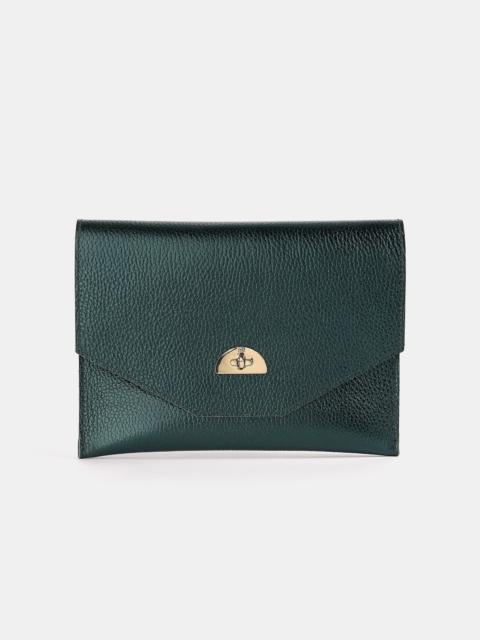 The Twist Lock Pouch - Metallic Emerald