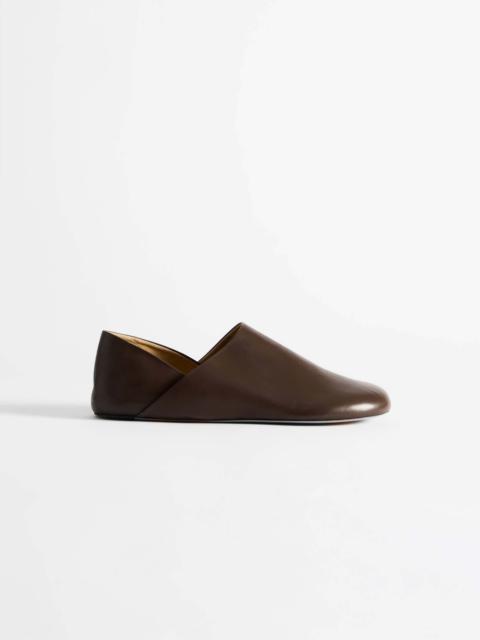 MENS SLIPPER MULES IN CHOCOLATE BROWN