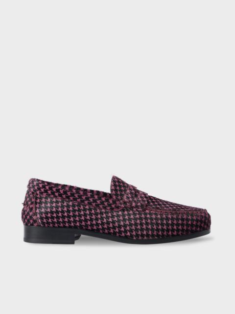 Purple Houndstooth 'Lido' Loafers