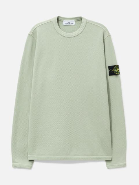 MESH STITCH ORGANIC COTTON FLEECE CREWNECK SWEATSHIRT
