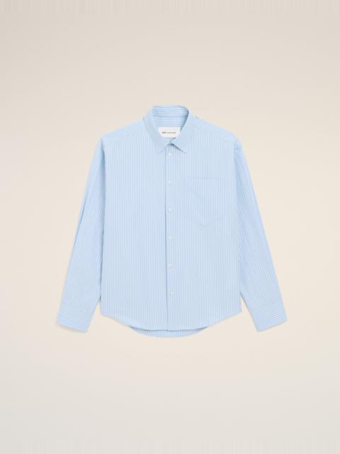 BLUE COTTON LONG SLEEVE AMI DE COEUR BOXY SHIRT