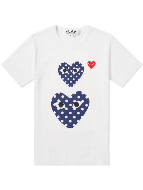 Comme des Garcons Play Polka Dot Twin Heart Tee