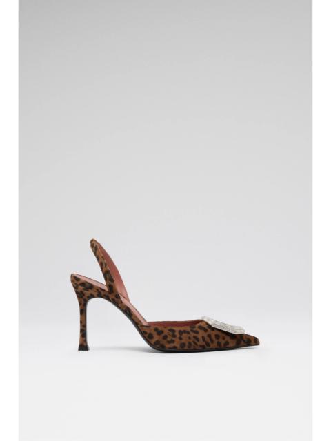 CAMELIA SLING 90 LEOPARD PRINTED SUEDE