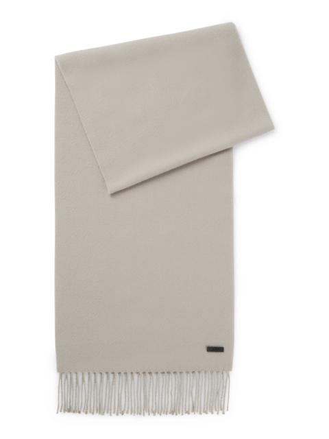 ITALIAN-MADE SCARF IN WOOL WITH LOGO PATCH