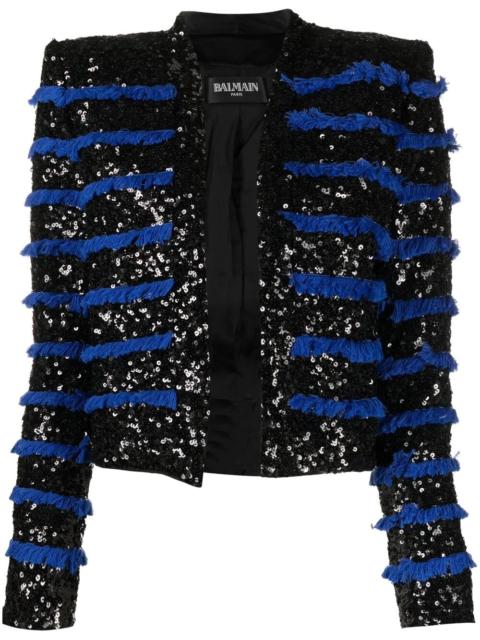 fringed sequinned jacket