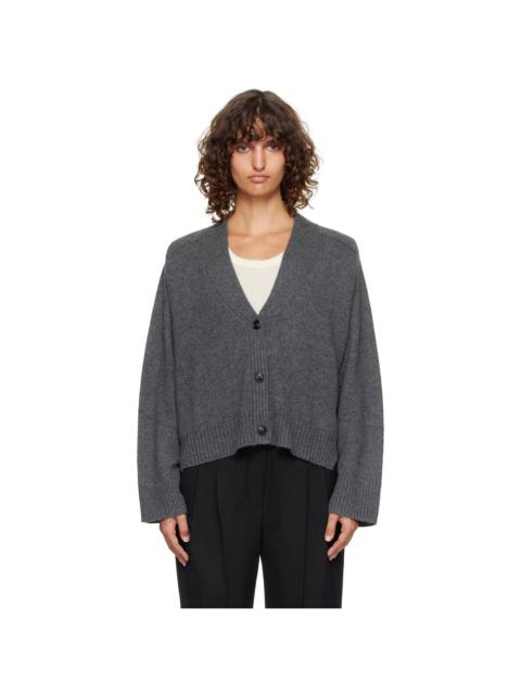 Gray Kaia LDS Ribbed Neckline Cardigan