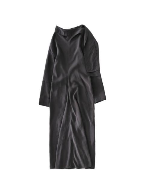 tie neck asymmetric dress