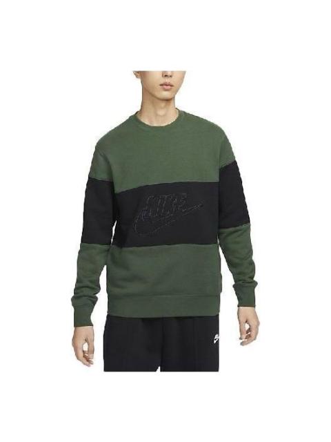 Nike Club+ French Terry Crewneck Sweatshirt 'Green Black' FB7849-323