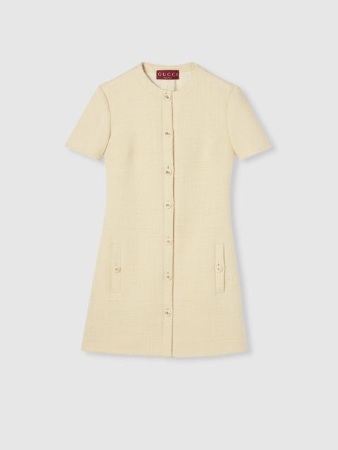 Textured wool tweed dress