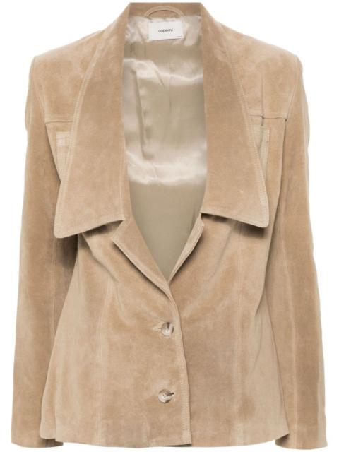 suede single-breasted jacket