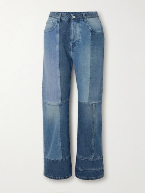Patchwork Straight-leg Jeans
