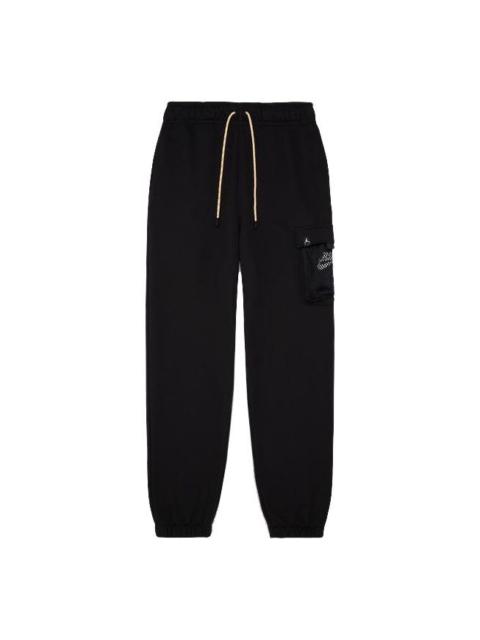 Air Jordan Jumpman Solid Color Mesh Big Pocket Breathable Lacing Sports Pants Black DM1401-010