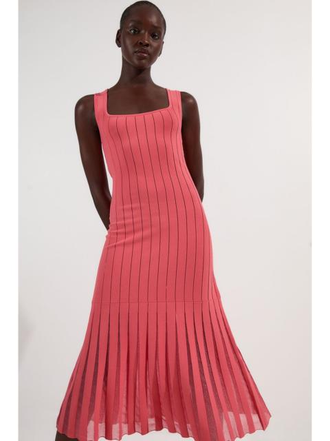 Compact Stretch Square Neck Knitted Flippy Dress