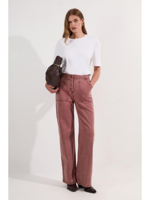 Coloured Denim Straight Leg Jean