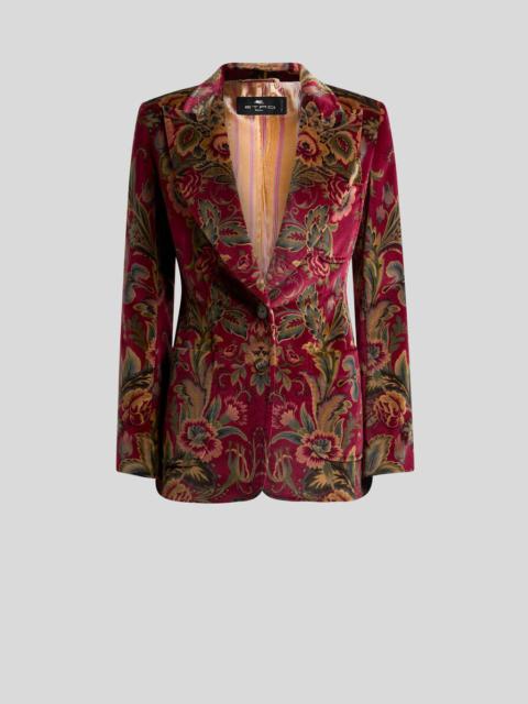 VELVET JACKET WITH PRINT