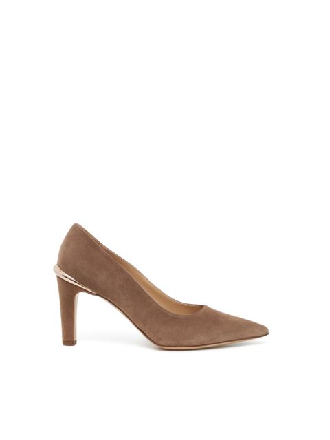 Edwina High Heel Stiletto Pump in Dark Sand Suede