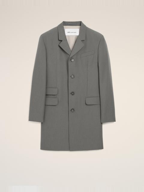 GREY NEW WOOL STRAIGHT SIMPLE BREASTED COAT