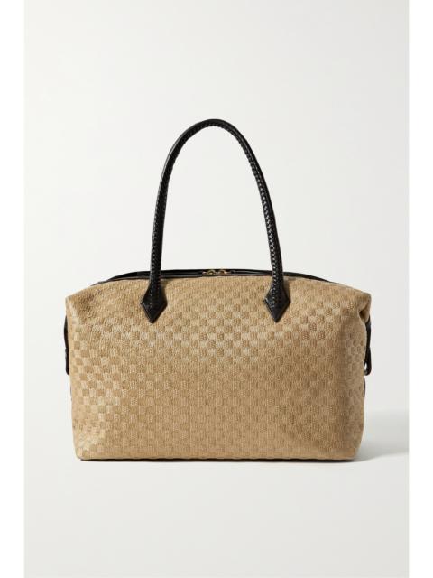 Vérité All Day Leather-trimmed Woven Straw Tote