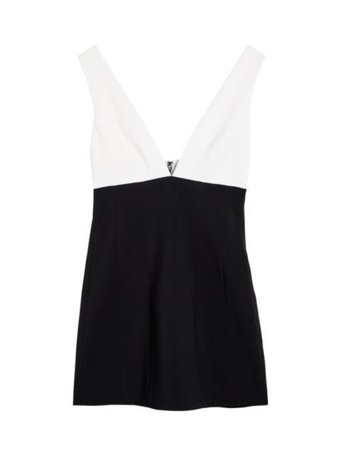 Alice + Olivia Mandy Plunge V-neck Crepe Mini Dress