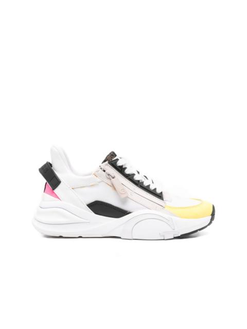 zip-detail panelled sneakers