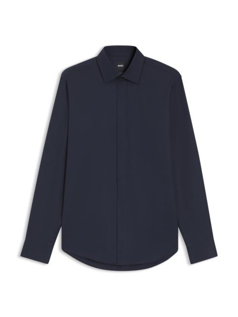 REGULAR-FIT SHIRT IN ITALIAN MONOGRAMMED COTTON