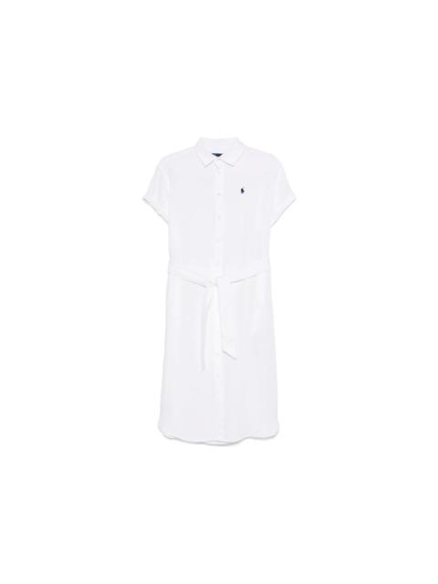 Polo Ralph Lauren Oxford Belted Midi Dress White